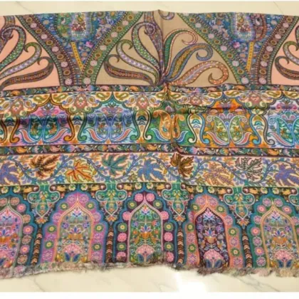 KashiFab soft weave stole Rust floral weave online - KF scarf SC26