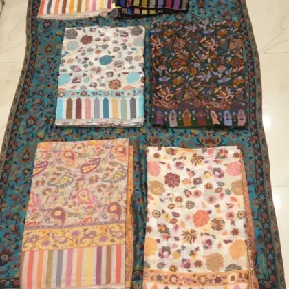 KashiFab soft weave stole Rust floral weave online - KF scarf SC53