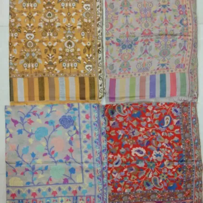 KashiFab soft weave stole Rust floral weave online - KF scarf SC55