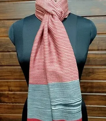 KashiFab soft weave stole Rust jamawar paisley online - KF scarf SC21