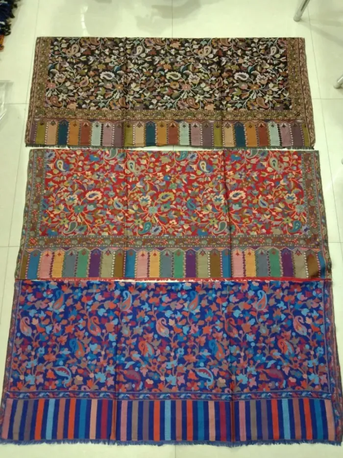 KashiFab soft weave stole Rust jamawar paisley online - KF scarf SC54