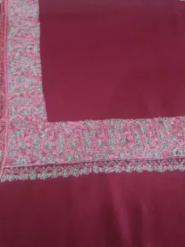 KashiFab soft weave stole Wine jamawar paisley online - KF scarf SC41