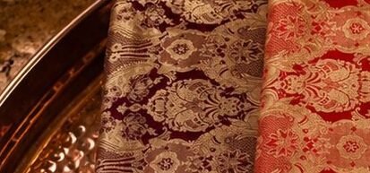 KashiFab Tehra Brocade Peach colour option KashiFab Tehra Brocade Peach colour option