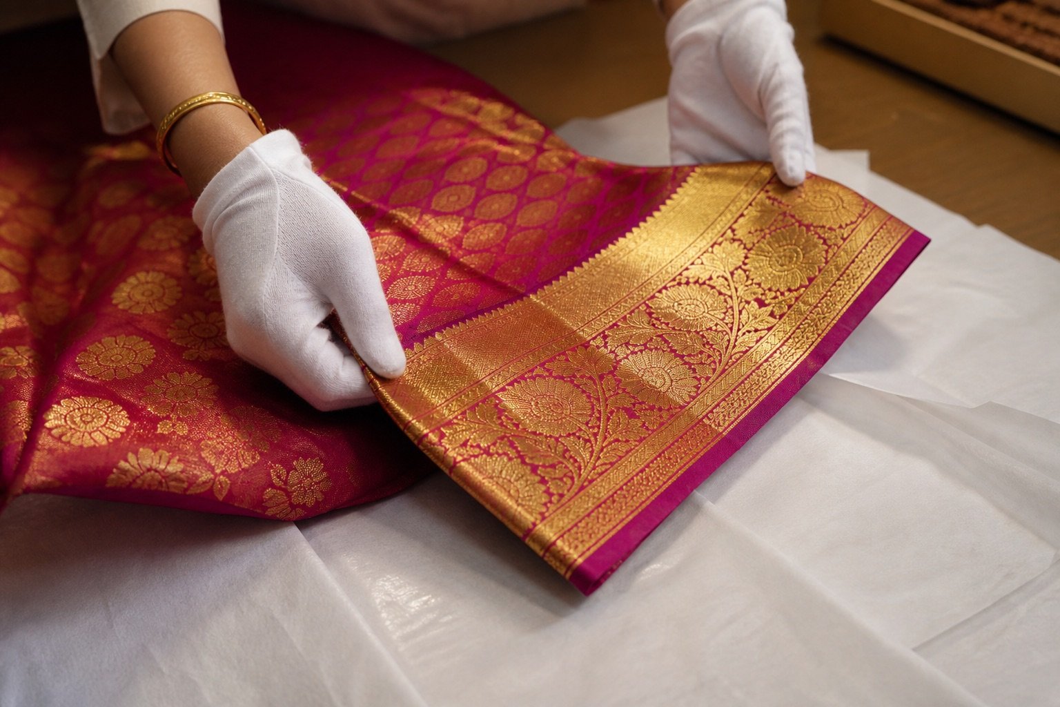 KashiFab Washing vs Dry Cleaning Banarasi Silk detail