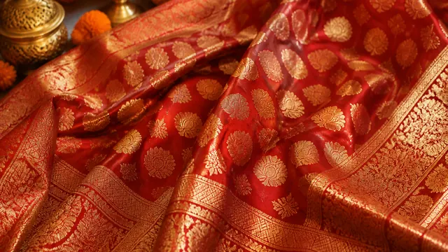 KashiFab Silk Fabric for Wedding Kurta - Banaras silk fabric online