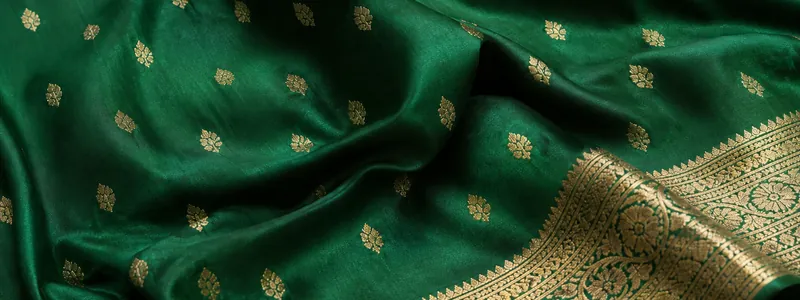 KashiFab zari silk fabric for kurta - gold silver thread Banaras