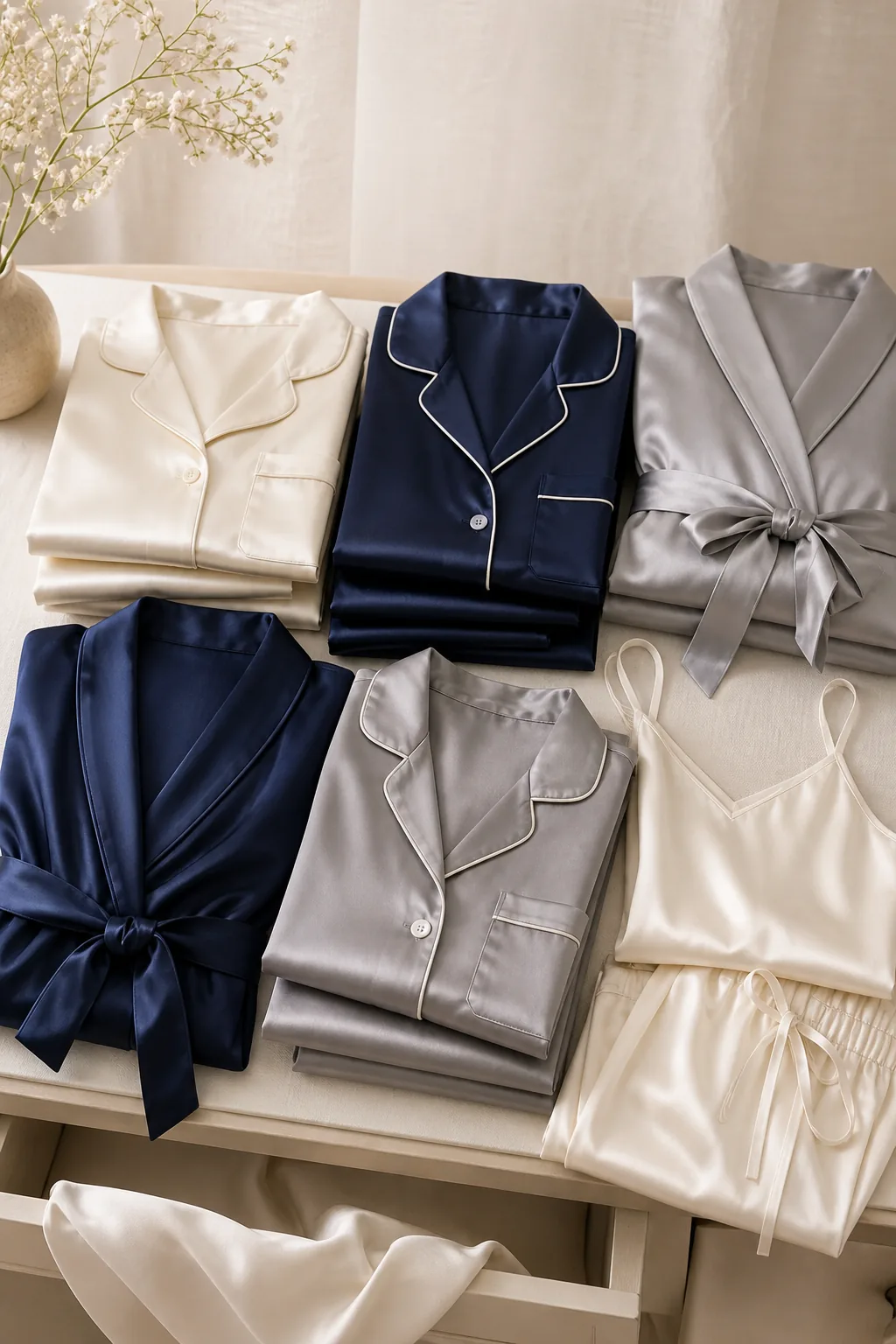 KashiFab silk sleepwear collection still for UK retail