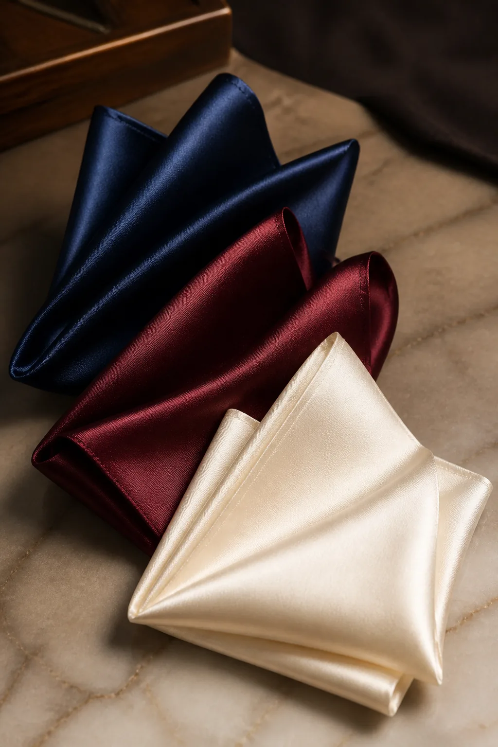 KashiFab silk pocket square collection still for UK retail