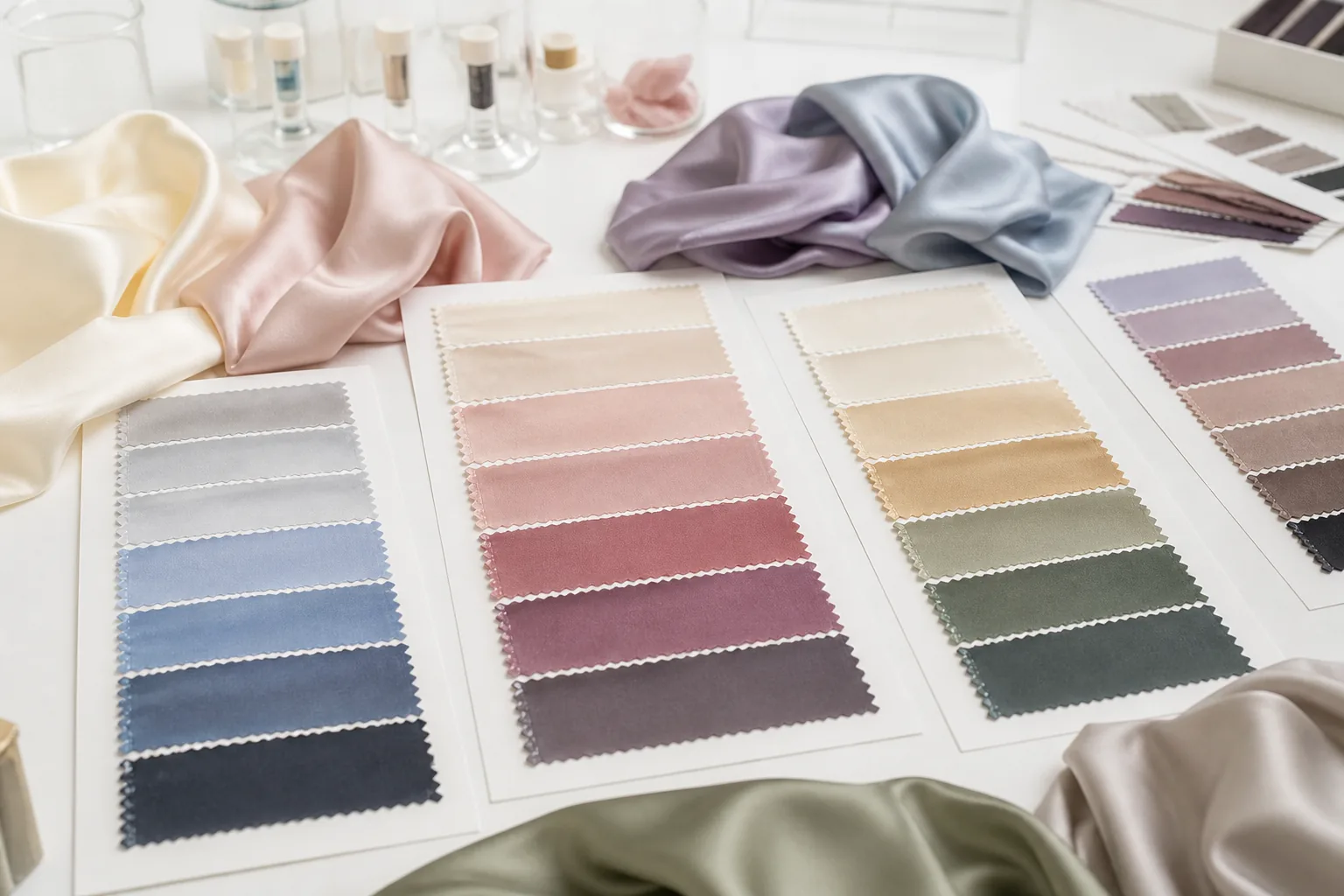 KashiFab custom silk scarf colour sampling and strike-offs for French private label