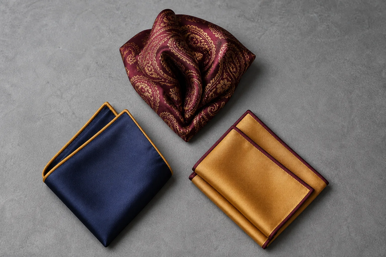 KashiFab silk pocket square fold and format