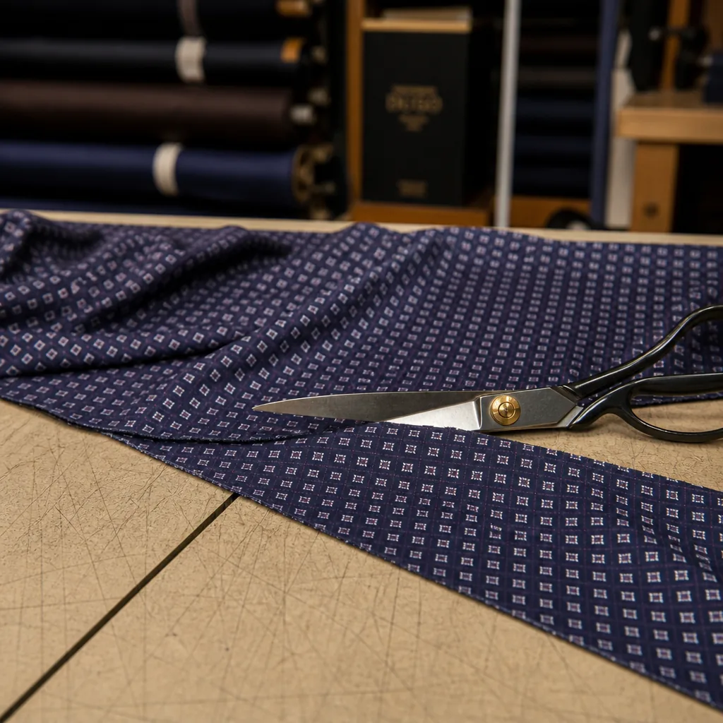 KashiFab silk tie hand and print evaluated for German production