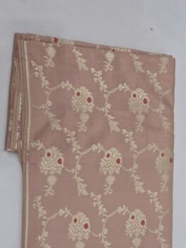KashiFab Dusty Rose Cotton Sattan Brocade Blouse Fabric - CHO 1176