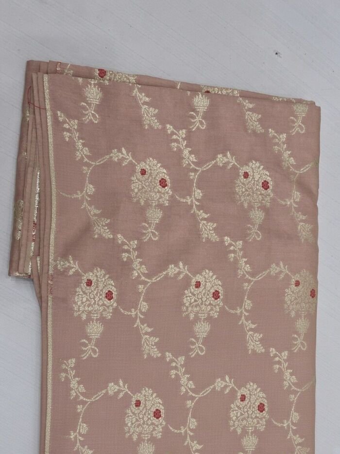 Dusty Rose Cotton Sattan Brocade Blouse Fabric - CHO 1176 KashiFab Dusty Rose Cotton Sattan Brocade Blouse Fabric - CHO 1176