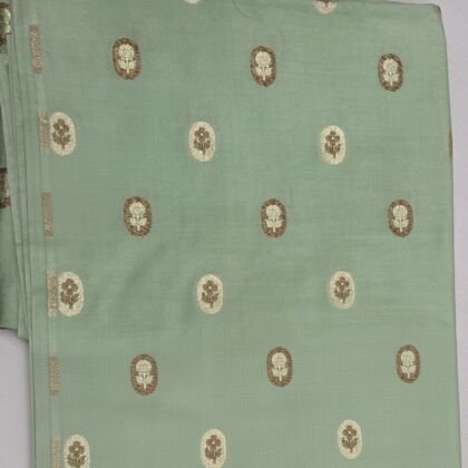 KashiFab Sage Cotton Sattan Brocade Blouse Fabric - CHO 1242