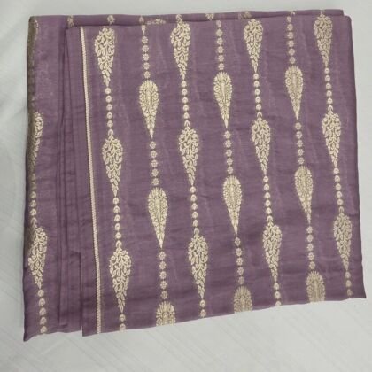 KashiFab Mauve Cotton Sattan Brocade Blouse Fabric - CHO 1263