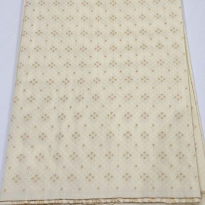 KashiFab Cream Fancy Jaicot Blouse Fabric - CHO 1614