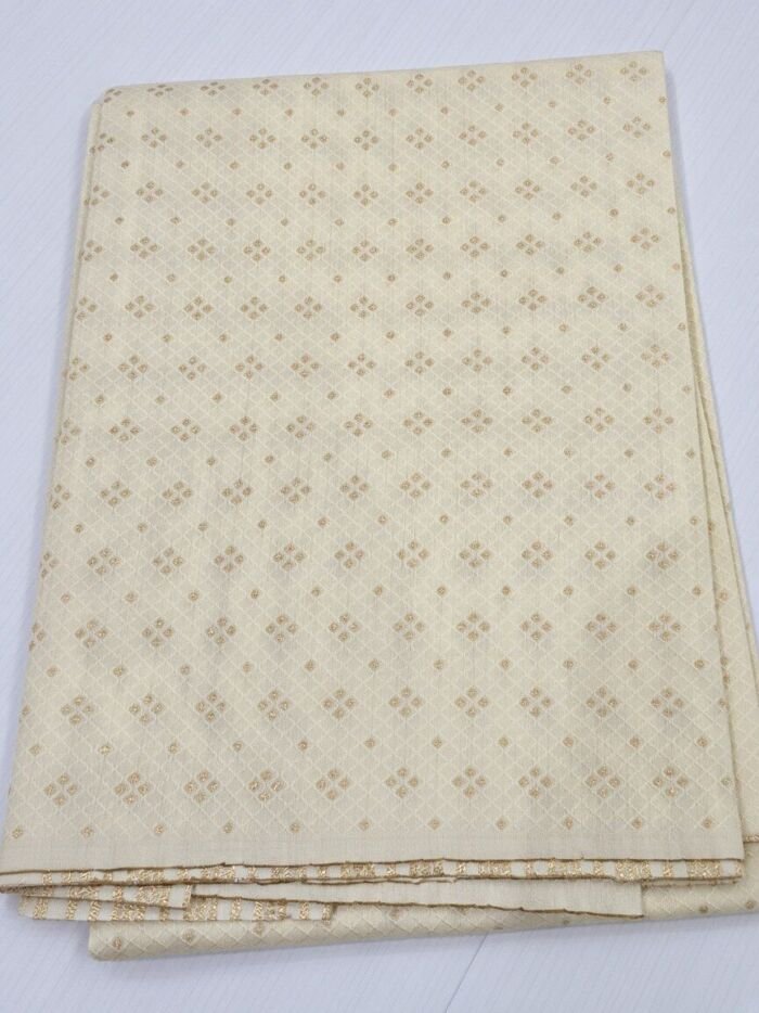 Cream Fancy Jaicot Blouse Fabric - CHO 1614 KashiFab Cream Fancy Jaicot Blouse Fabric - CHO 1614