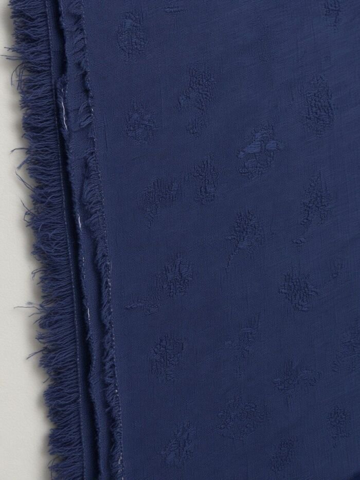 Navy Fancy Nylon Jacquard Blouse Fabric - CHO 22889 KashiFab Navy Fancy Nylon Jacquard Blouse Fabric - CHO 22889