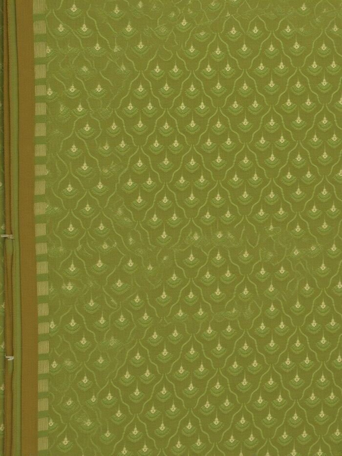 Olive Resham Staple Brocade Blouse Fabric - CHO 24429 KashiFab Olive Resham Staple Brocade Blouse Fabric - CHO 24429