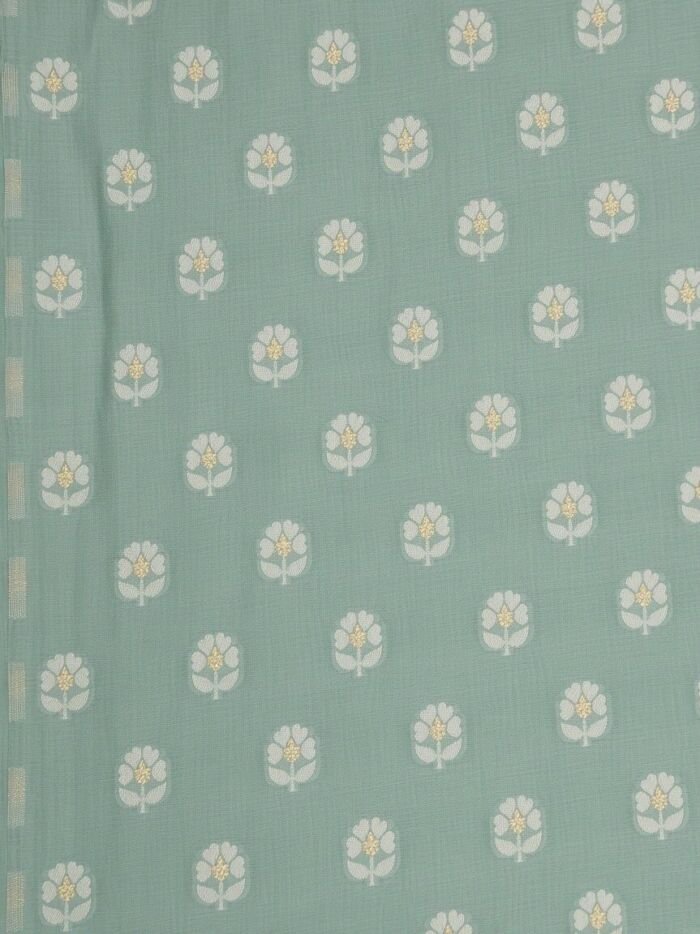 Sage Santan Cotton Zari Buti Blouse Fabric - CHO 2883 KashiFab Sage Santan Cotton Zari Buti Blouse Fabric - CHO 2883