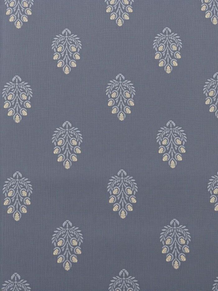 Grey Resham Staple Brocade Blouse Fabric - CHO 3555 KashiFab Grey Resham Staple Brocade Blouse Fabric - CHO 3555