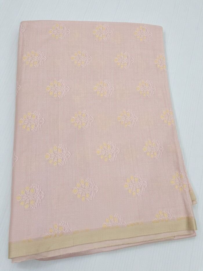 KashiFab Dusty Rose Resham Spun Meena Buti Blouse Fabric - CHO 36833