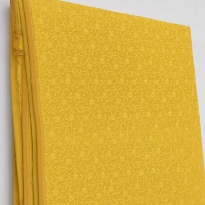 KashiFab Mustard Resham Staple Meena Buti Blouse Fabric - CHO 4126
