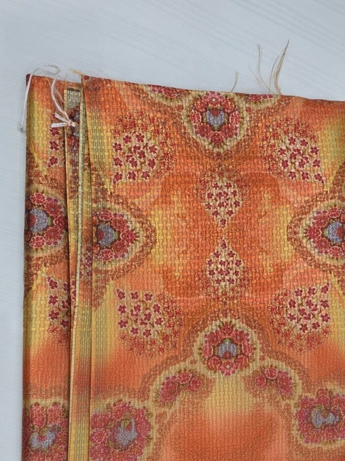 KashiFab Orange Digital Print Blouse Fabric - CHO 416