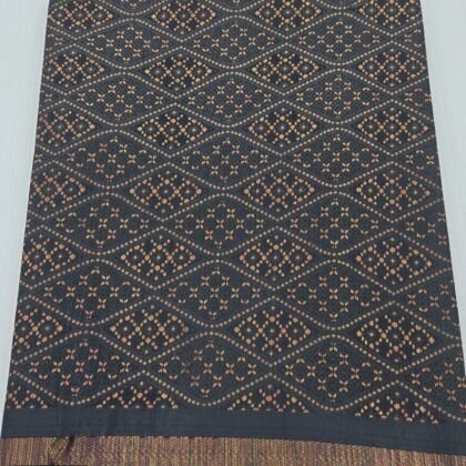 KashiFab Charcoal Fancy Metallic Diamond Brocade Blouse Fabric - CHO 429