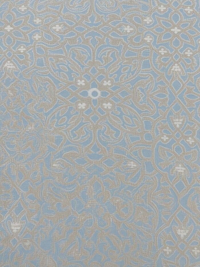 Light Blue Linen Brocade Blouse Fabric - CHO 44443 KashiFab Light Blue Linen Brocade Blouse Fabric - CHO 44443