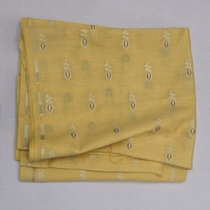 KashiFab Mustard Sarta Cotton Zari Buti Blouse Fabric - CHO 47354