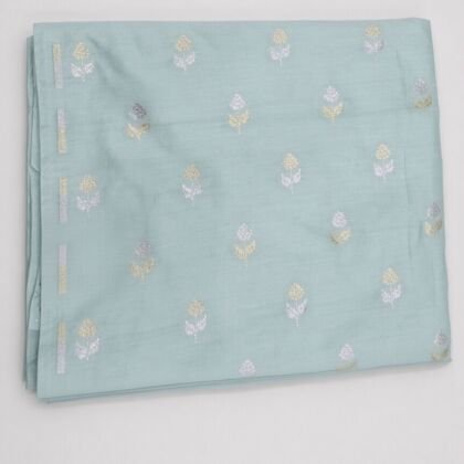 KashiFab Mint Sarta Cotton Zari Buti Blouse Fabric - CHO 48429