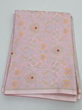 KashiFab Pastel Pink Silver Sartan Brocade Blouse Fabric - CHO 49348