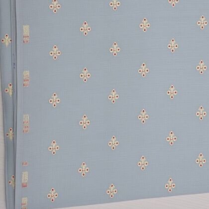 KashiFab Powder Blue Santan Cotton Zari Buti Blouse Fabric - CHO 5146