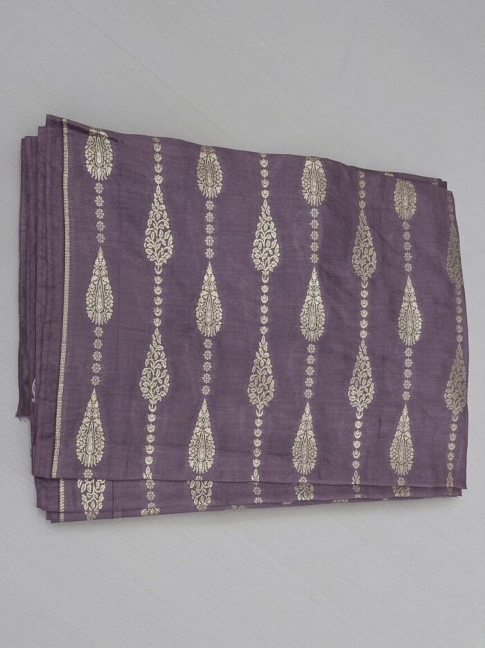 Mauve Gold Zari Teardrop Blouse Fabric - CHO 6024 KashiFab Mauve Gold Zari Teardrop Blouse Fabric - CHO 6024