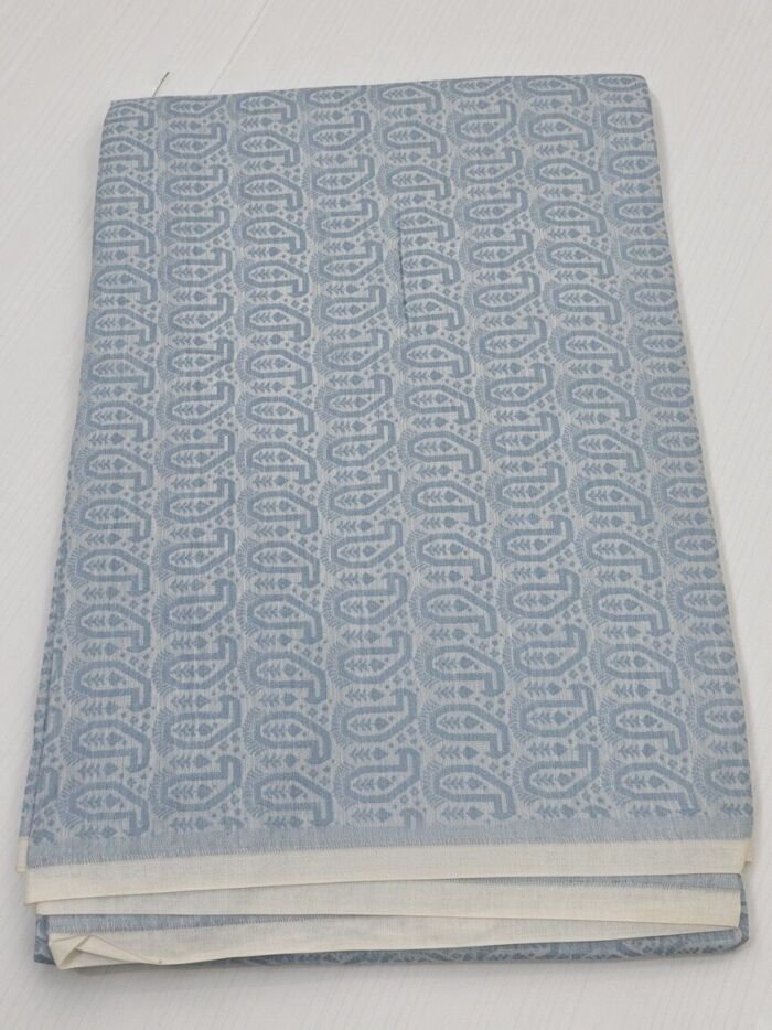 Light Blue Sartan Brocade Blouse Fabric - CHO 678 KashiFab Light Blue Sartan Brocade Blouse Fabric - CHO 678
