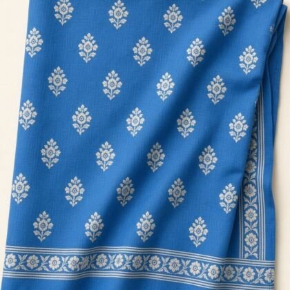 KashiFab Cerulean Blue Resham Staple Meena Brocade Blouse Fabric - CHO 7025