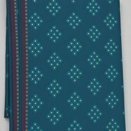 KashiFab Teal Roman Silky Brocade Blouse Fabric - CHO 80299