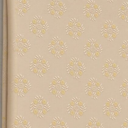 KashiFab Beige Resham Staple Meena Brocade Blouse Fabric - CHO S3536