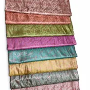 KashiFab Dusty Pastel Floral Jaal Banarasi Brocade Fabric - Banarasi brocade fabric Varanasi wholesale export