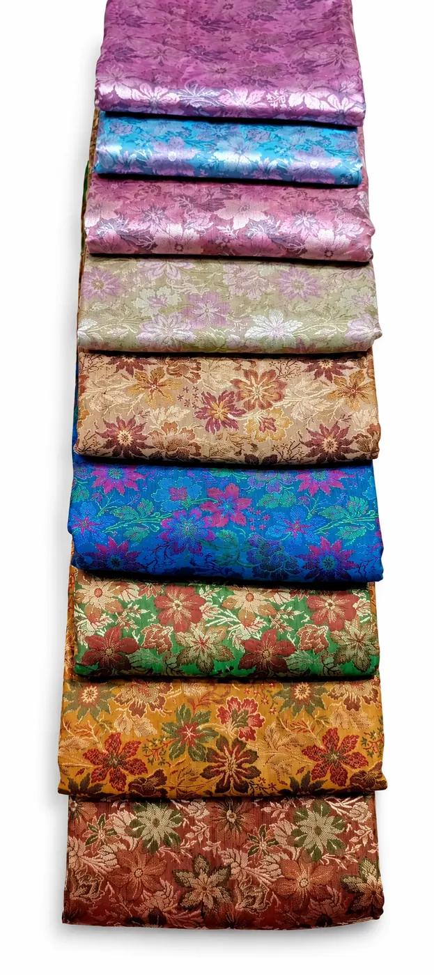 KashiFab Multi Colour Floral Jaal Banarasi Brocade Fabric KashiFab Multi Colour Floral Jaal Banarasi Brocade Fabric - Banarasi brocade fabric Varanasi wholesale export