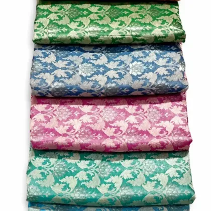 KashiFab Garden Floral Banarasi Brocade Fabric - Banarasi brocade fabric Varanasi wholesale export