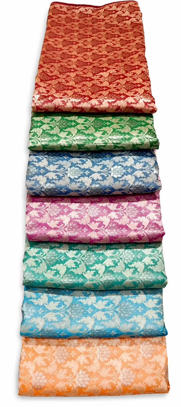 KashiFab Garden Floral Banarasi Brocade Fabric KashiFab Garden Floral Banarasi Brocade Fabric - Banarasi brocade fabric Varanasi wholesale export