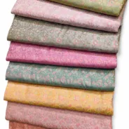 KashiFab Sage Pastel Mini Bloom Banarasi Brocade Fabric - Banarasi brocade fabric Varanasi wholesale export