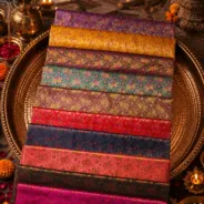 KashiFab Dense Jewel Floral Jaal Banarasi Brocade Fabric shade card - Banarasi brocade fabric Varanasi