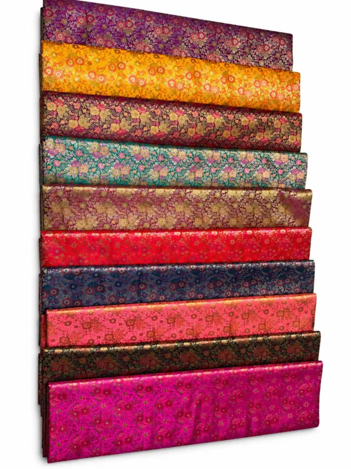 KashiFab Dense Jewel Floral Jaal Banarasi Brocade Fabric KashiFab Dense Jewel Floral Jaal Banarasi Brocade Fabric - Banarasi brocade fabric Varanasi wholesale export