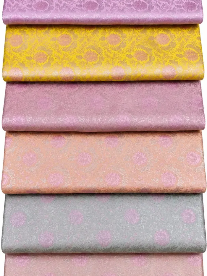KashiFab Pastel Self Brocade Fabric KashiFab Pastel Self Brocade Fabric - Banarasi brocade fabric Varanasi wholesale export