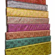 KashiFab Courtyard Lime Floral Banarasi Brocade Fabric - Banarasi brocade fabric Varanasi wholesale export