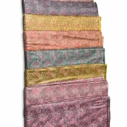 KashiFab Open Blush Floral Banarasi Brocade Fabric - Banarasi brocade fabric Varanasi wholesale export