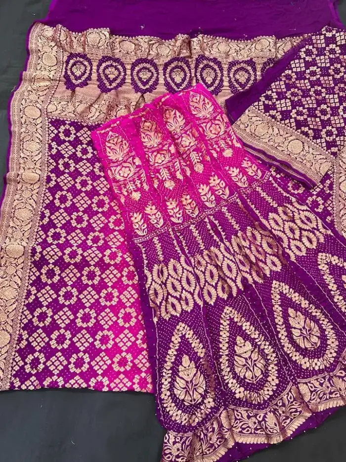 KashiFab CHO Magenta Fine Buti Bandej Unstitched Lehenga KashiFab CHO Magenta Fine Buti Bandej Unstitched Lehenga - bandej unstitched lehenga Varanasi wholesale